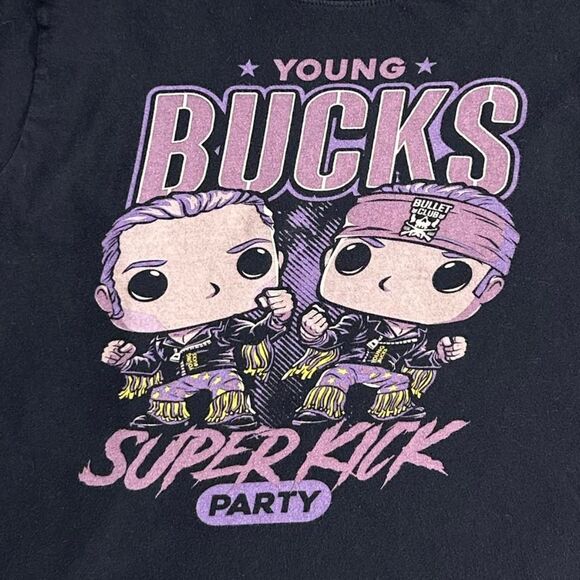 2010 Young Bucks Superkick Party Funko Pop Tees T-Shirt size Medium - Picture 3 of 5